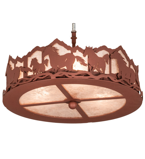 Meyda 16"w Wild Horses Fan Light Fixture - 81504