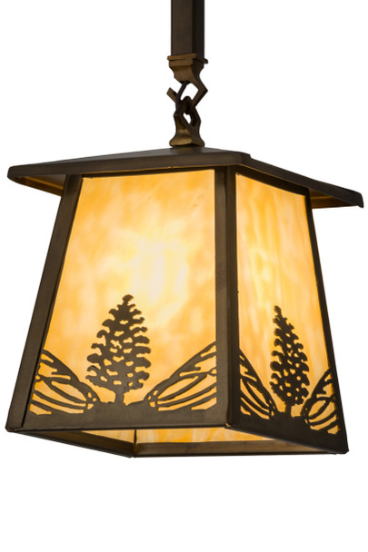 Meyda 7"sq Mountain Pine Mini Pendant - 82136