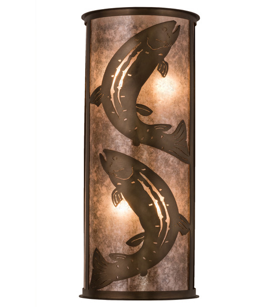 Meyda 13"w Leaping Trout Wall Sconce - 82464
