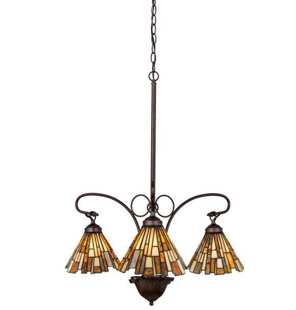 Meyda 24"w Delta Jadestone 3 Lt Chandelier - 98058