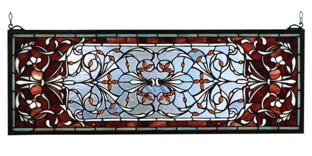 Meyda 28"w X 10"h Versaille Transom Stained Glass Window - 98059