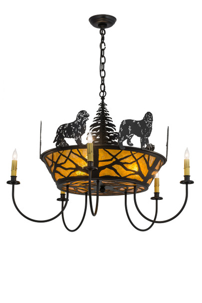 Meyda 32"w Big Dogs 5 Arm Chandelier - 98408