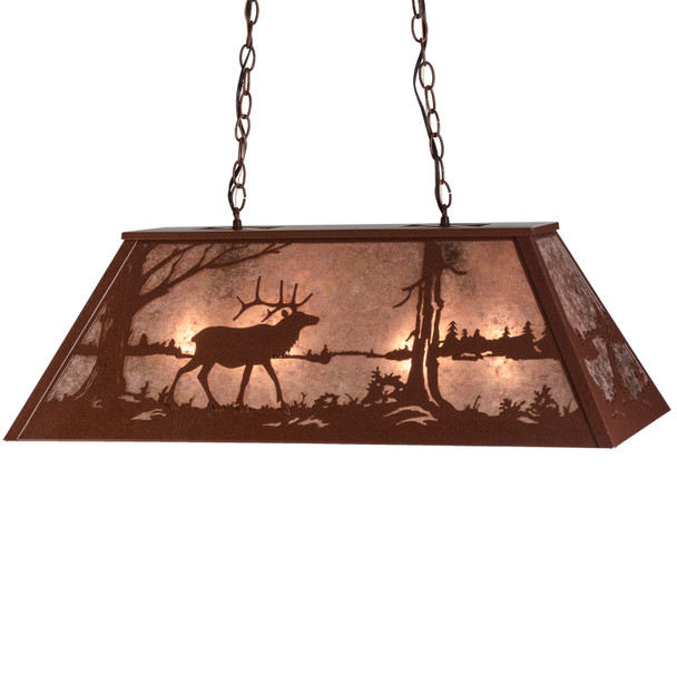 Meyda 48" Long Elk At Lake Oblong Pendant - 98815