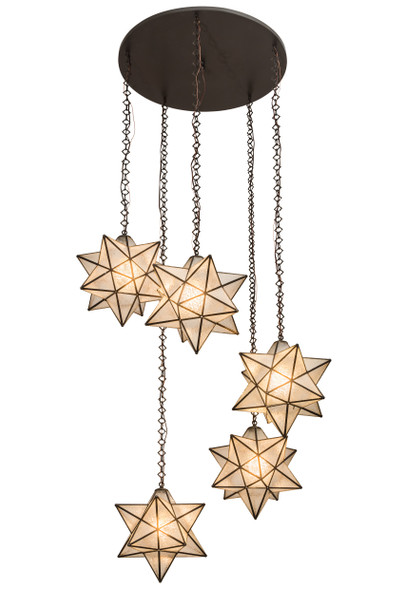 Meyda 45"w Moravian Star 5 Lt Cascading Pendant - 99178