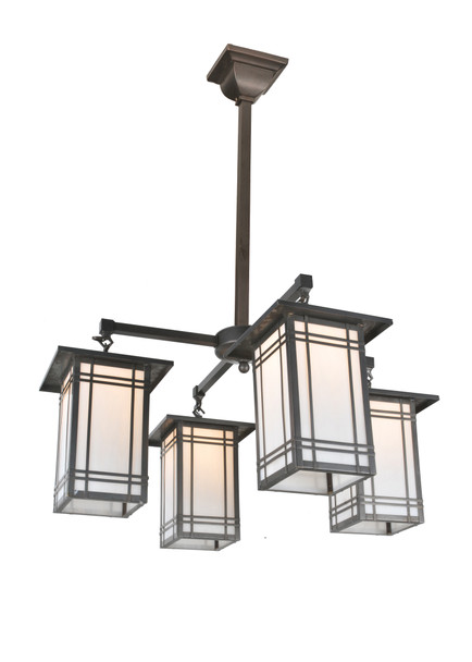 Meyda 33"w Prairie Mission 4 Lt Chandelier - 99493