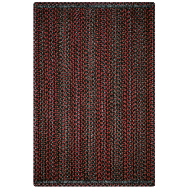 Homespice Decor Bistro Black & Burgundy Braided - 20 X 30" Rectangular Area Rug
