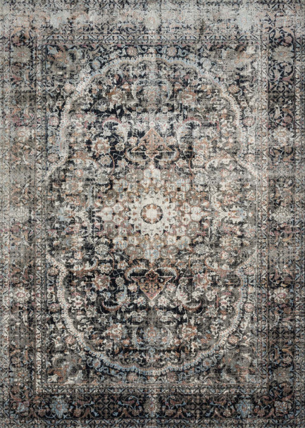 Loloi Anastasia Af-24 Charcoal / Sunset Power Loomed Area Rugs