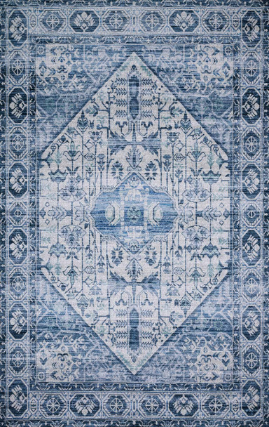 Loloi Cielo-loloi X Justina Blakeney Collection Cie-02 Ivory / Denim Power Loomed Area Rugs