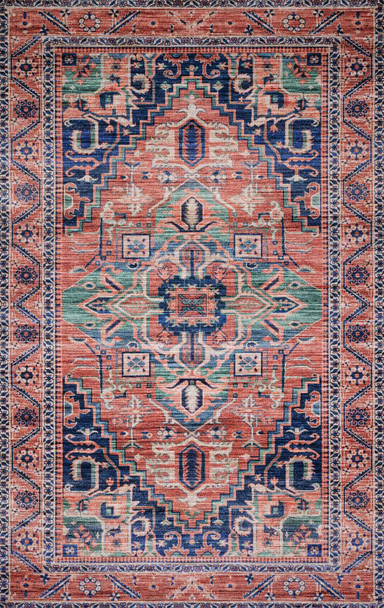 Loloi Cielo-loloi X Justina Blakeney Collection Cie-06 Coral / Multi Power Loomed Area Rugs