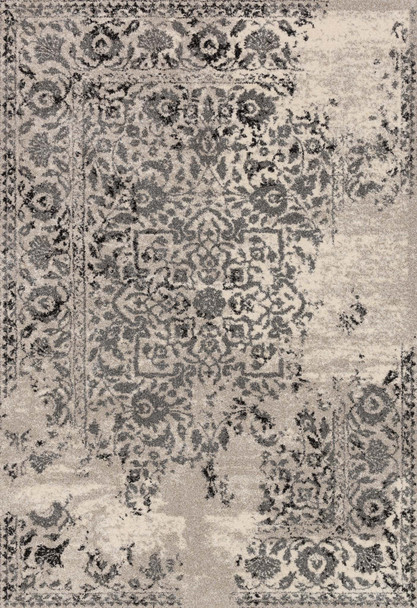 Loloi Emory Eb-01 Ivory / Charcoal Power Loomed Area Rugs
