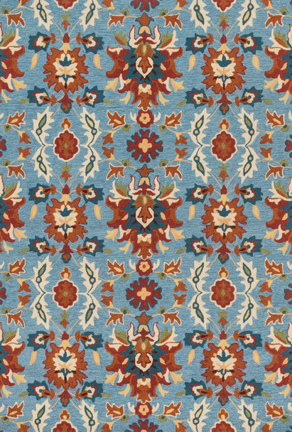 Loloi Francesca Fc-59 Lt. Blue / Spice Hooked Area Rugs