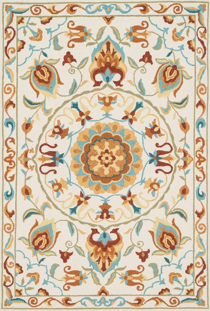 Loloi Francesca Hooked Fc-54 Ivory / Sage 3'-6" X 5'-6" Rectangle