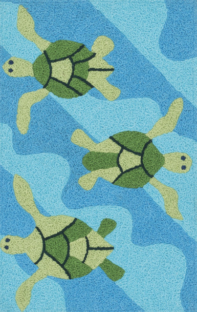 Loloi Angelou Han08 Ocean / Green Hooked Area Rugs