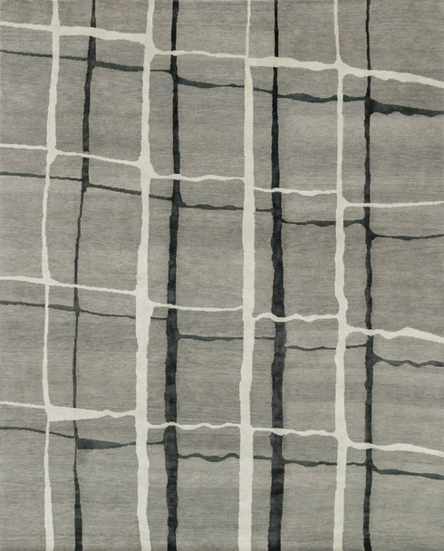 Loloi Hermitage He-11 Silver / Black Hand Knotted Area Rugs