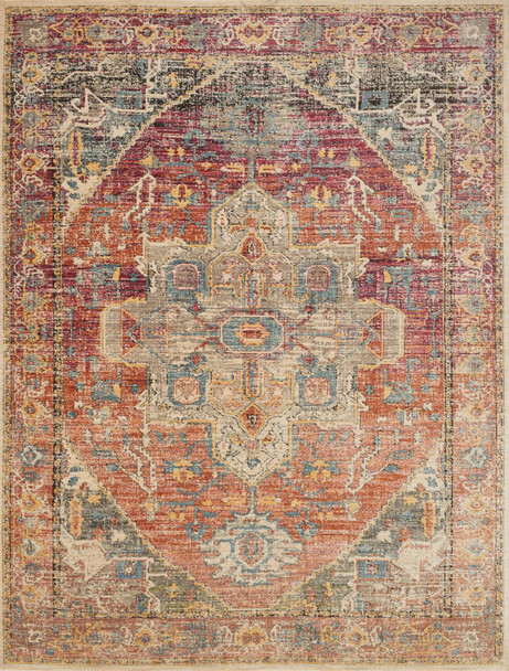 Loloi Javari Jv-08 Berry / Sunrise Power Loomed Area Rugs