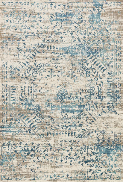 Loloi Kingston Kt-05 Ivory / Blue Power Loomed Area Rugs