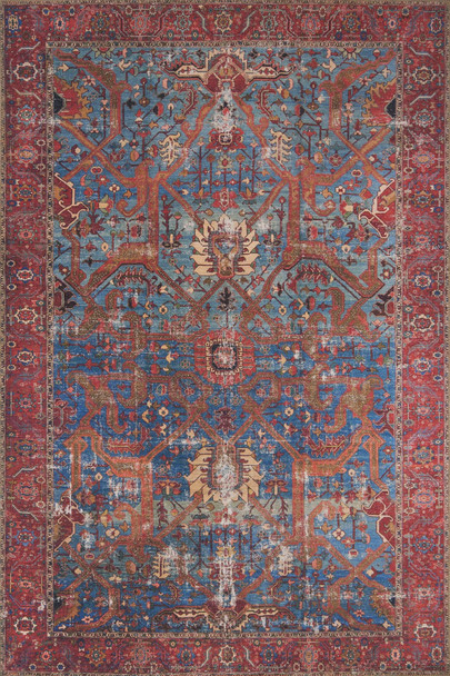 Loloi Loren Lq-10 Blue / Red Power Loomed Area Rugs