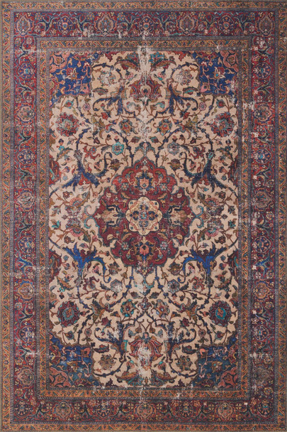 Loloi Loren Lq-11 Sand / Multi Power Loomed Area Rugs