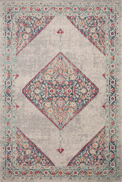 Loloi Nour Nu-04 Stone / Multi Power Loomed Area Rugs