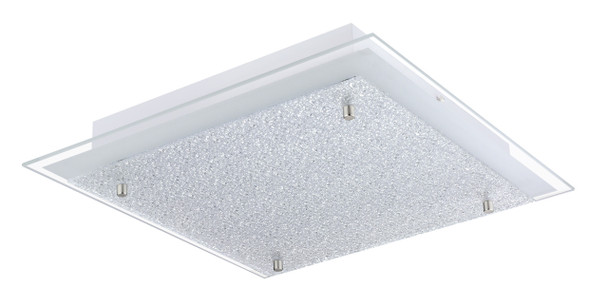Eglo 1x16w Led Ceiling Light W/ Matte Nickel Finish & White Structured Glass - 201297A