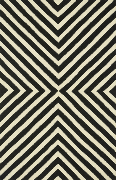 Loloi Palm Springs Hooked Pm-01 Black / Ivory 7'-10" X 7'-10" Round