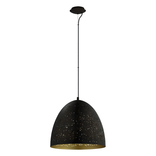 Eglo 1x60w Pendant W/ Matte Black Outer & Gold Interoir Finish - 202081A