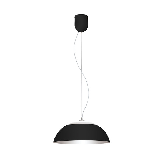 Eglo 1x30w Led Pendant W/ Black Outer Finish & Silver Interior Finish - 202267A