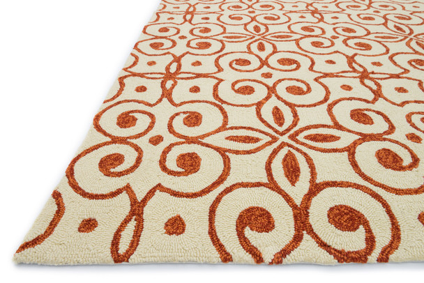 Loloi Ventura Hooked Hvt07 Ivory / Spice 5'-0" X 7'-6" Rectangle