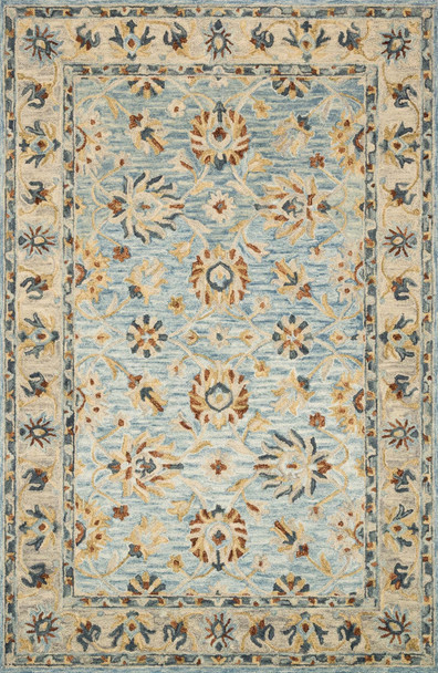 Loloi Victoria Vk-18 Lt. Blue / Natural Hooked Area Rugs