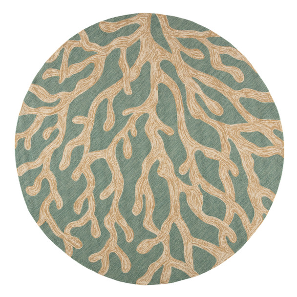 Jaipur Living Coral COL13 Abstract Teal Hand Tufted Area Rugs