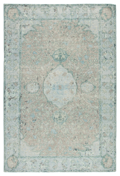 Jaipur Living Alessia KAI02 Border Aqua Hand Knotted Area Rugs