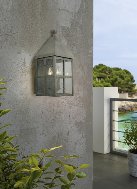 Eglo 3x60w Outdoor Wall Light W/ Zinc Finish & Clear Seeded Glass - 202884A