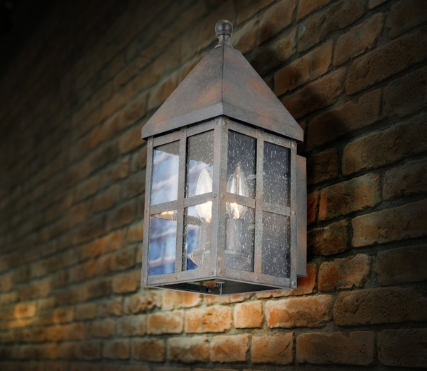 Eglo 1x60w Outdoor Wall Light W/ Zinc Finish And Clear Seeded Glass - 202886A