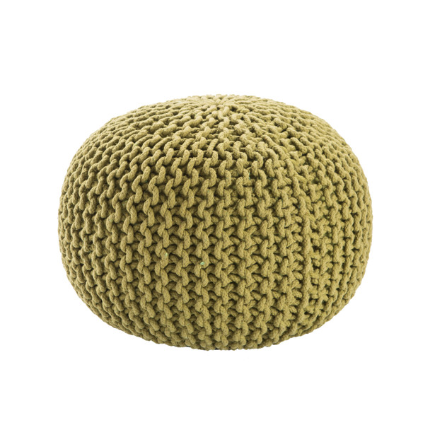 Jaipur Living Visby Green Textured Round Pouf