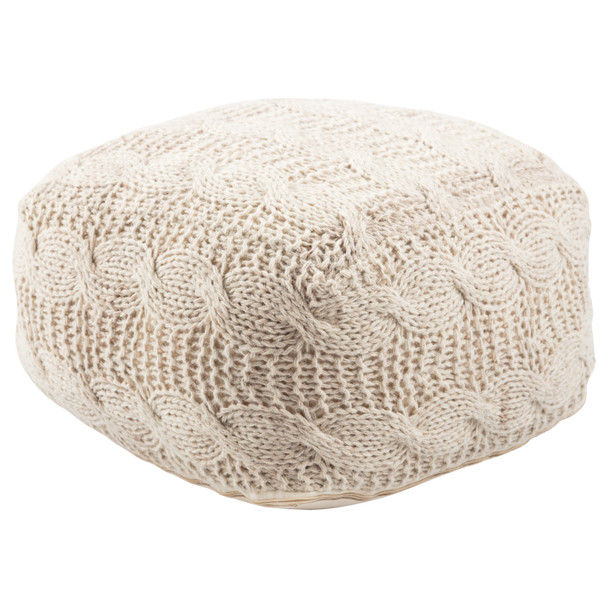 Jaipur Living Sh-oslo Cream Textured Square Pouf