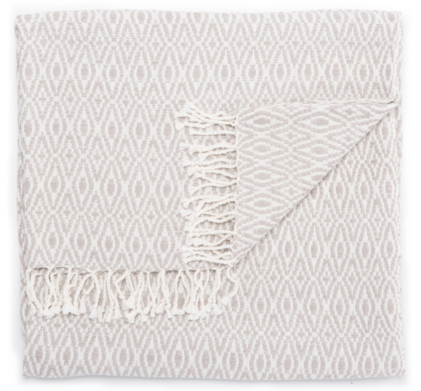 Jaipur Living Alithea Light Gray/ White Geometric Throw