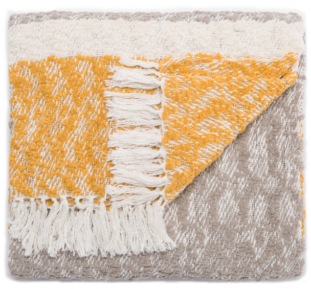 Jaipur Living Nora Yellow/ Gray Stripe Throw