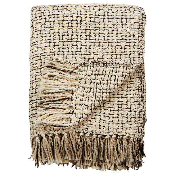 Jaipur Living Kennelly Cream/ Black Textured Throw