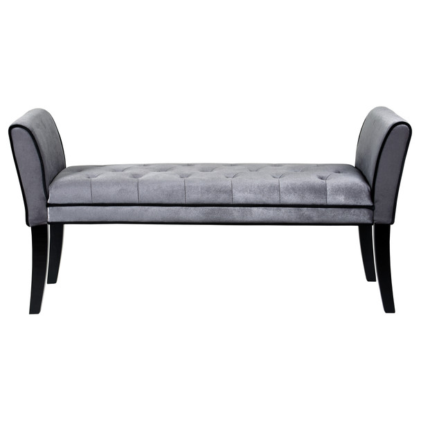 Armen Living Chatham Bench In Gray Velvet