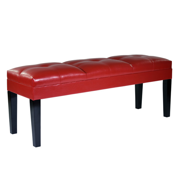 Armen Living Howard Bench Red Bonded Leather