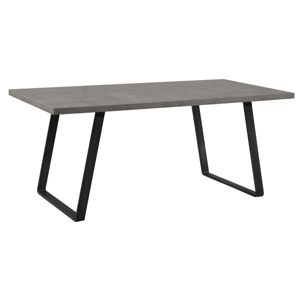 Armen Living Coronado Contemporary Dining Table In Grey Powder Coated Finish With Cement Gray Top