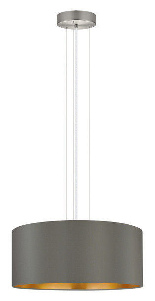 Eglo 3x60w Pendant W/ Satin Nickel Finish & Cappucino &  Gold Shade - 31608A