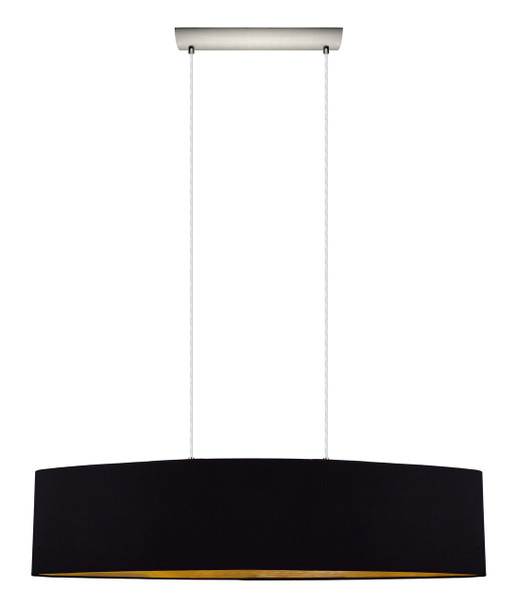 Eglo 2x60w Pendant W/ Satin Nickel Finish & Black & Gold Shade - 31616A