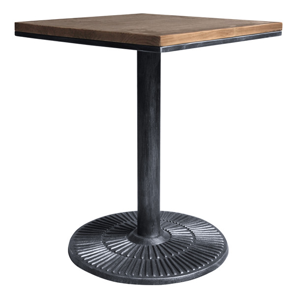 Talia Industrial Table In Industrial Grey And Pine Wood Top