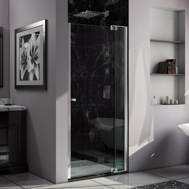 Dreamline Allure 30-31 In. W X 73 In. H Frameless Pivot Shower Door In Chrome SHDR-4230728-01