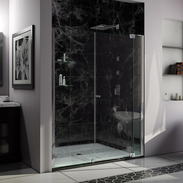 Dreamline Allure 60-61 In. W X 73 In. H Frameless Pivot Shower Door In Chrome SHDR-4260728-01