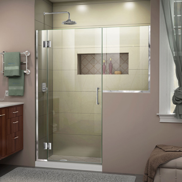 Dreamline Unidoor-x 62-62 1/2 In. W X 72 In. H Frameless Hinged Shower Door - D1263036