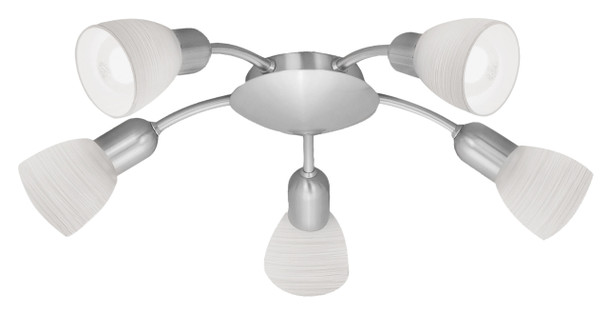 Eglo 5x60w Ceiling Track Light W/ Matte Nickel Finish & White Alabaster Glass - 88476A