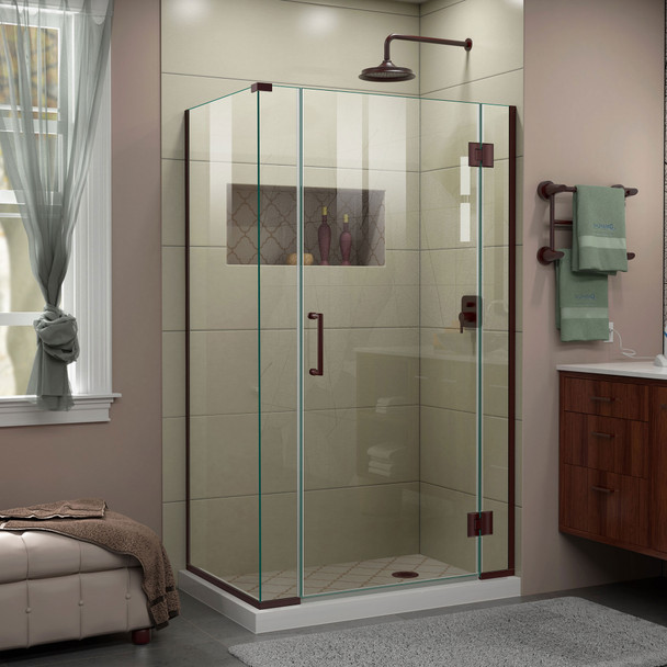 Dreamline Unidoor-x 39 1/2 In. W X 34 3/8 In. D X 72 In. H Frameless Hinged Shower Enclosure - E12706534