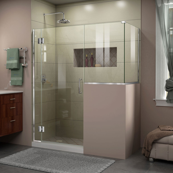 Dreamline Unidoor-x 59 In. W X 30 3/8 In. D X 72 In. H Frameless Hinged Shower Enclosure - E129243430